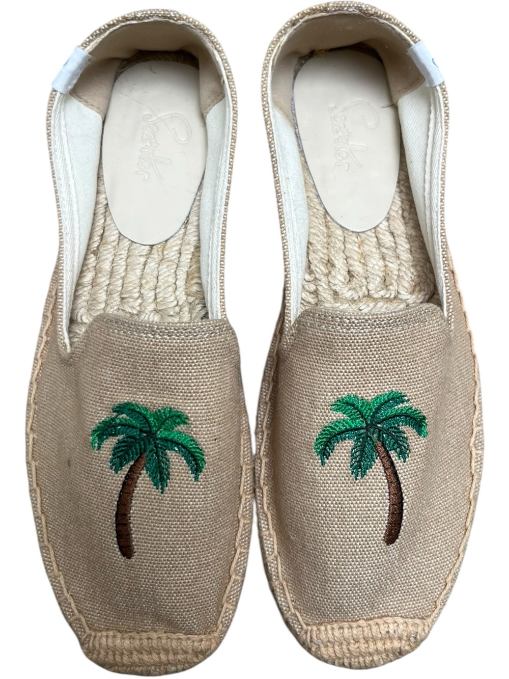 Sea Star Canvas Palm Embroidered Espadrilles
